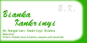 bianka kankrinyi business card